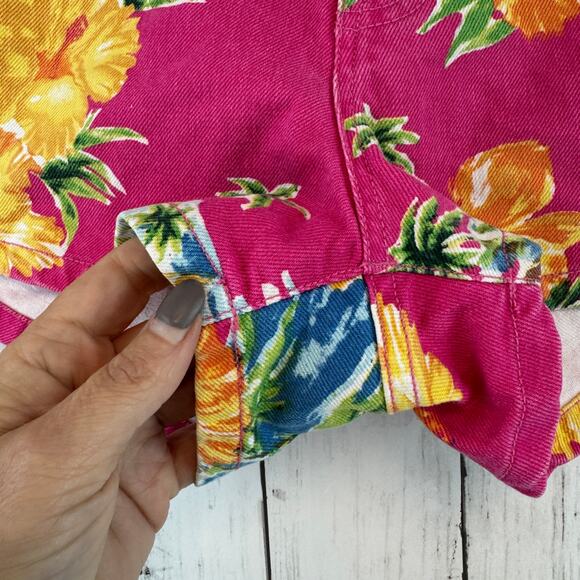 NWT Denim & Supply Ralph Lauren Pink Tropical Floral Mini Denim Shorts Size 30 - Picture 5 of 16